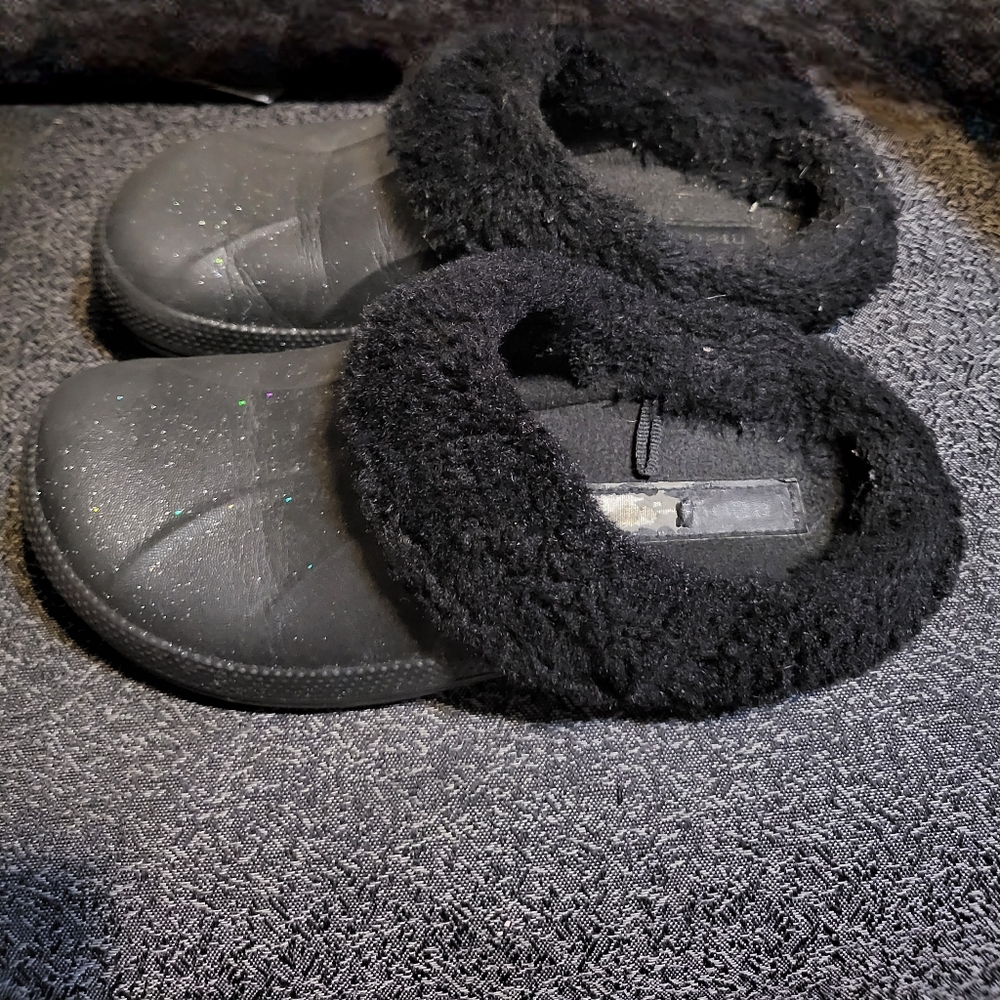 Madden Girl faux fur and sparkly clogs